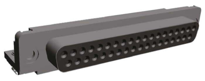 TE Connectivity Amplimite HD-20 37 Way Right Angle Through Hole D-sub Connector Socket, 2.75mm Pitch, with 4-40 UNC