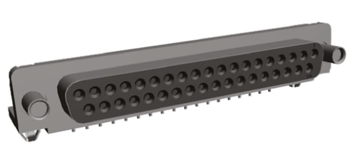 TE Connectivity Amplimite HD-20 37 Way Right Angle Through Hole D-sub Connector Socket, 2.75mm Pitch, with 4-40 UNC