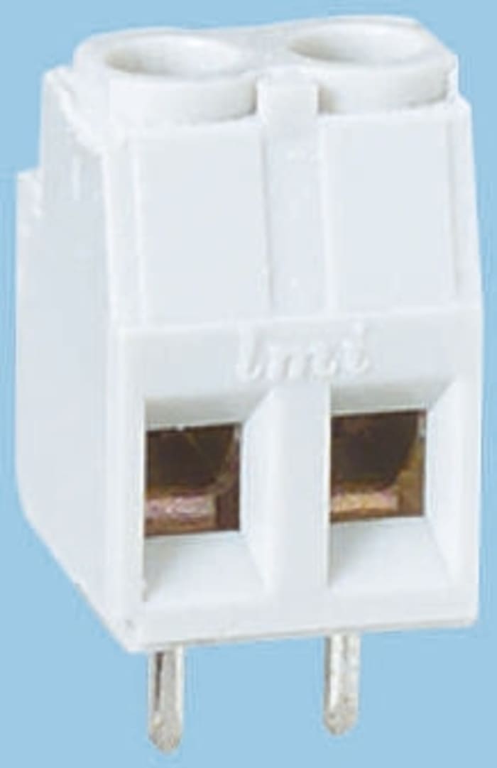 LMI L 105 200 Series PCB Terminal Block, 2-Contact, 5.08mm Pitch, Through Hole Mount, 1-Row, Solder Termination