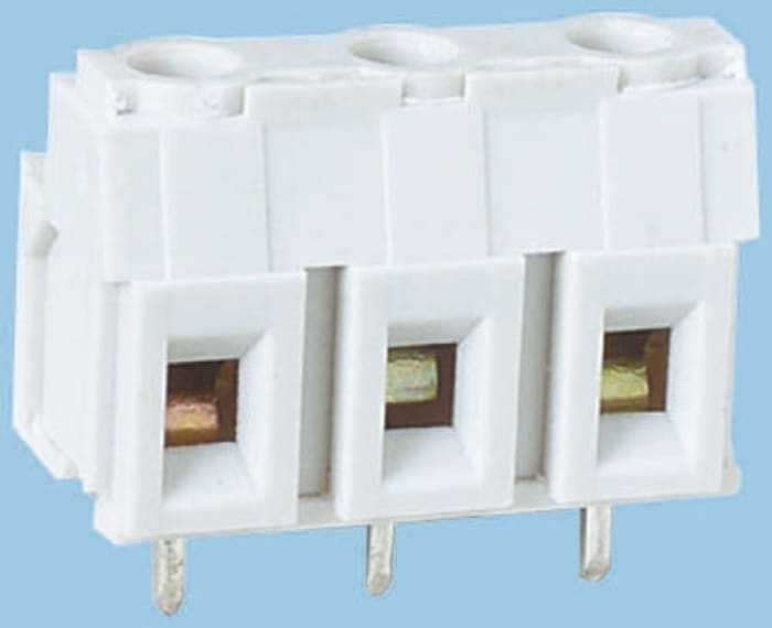 LMI L 106 200 Series PCB Terminal Block, 3-Contact, 7.62mm Pitch, Through Hole Mount, 1-Row, Solder Termination