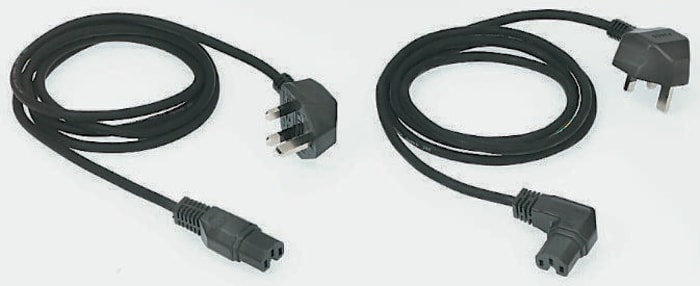 Napájecí kabel 2m, Černá, 10 A, 250 V RS PRO