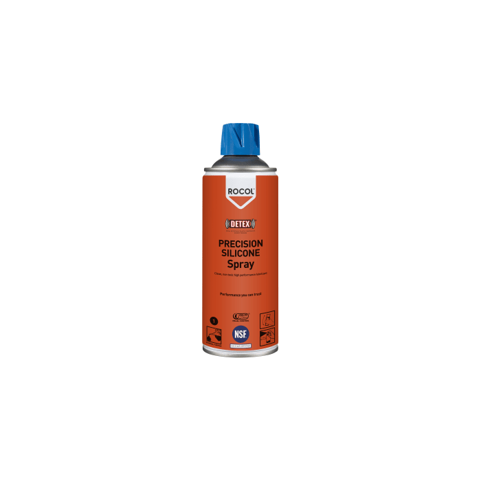 Lubricante Rocol Precision Silicone Spray, Aerosol de 400 ml, apto para industria alimentaria