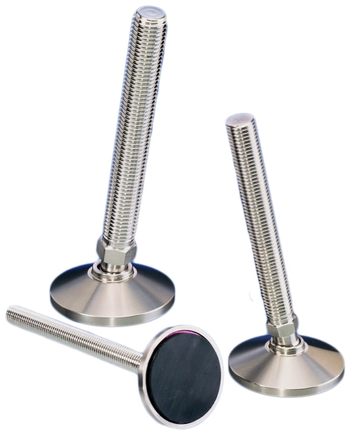 Nu-Tech Engineering M16 65 mm Dia. Adjustable Foot, Stainless Steel, 1250 kg Static Load Capacity 10 ° Tilt Angle
