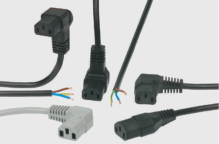 Blk straight IEC C13 socket lead,2m 10A