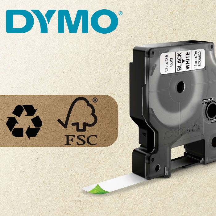 Dymo Black on White Label Printer Tape, 19 mm Width, 3.5 m Length for Dymo  360, Dymo 420P, Dymo 450 DUO, Dymo 500TS,