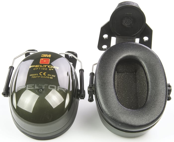 3M PELTOR Optime II Ear Defender with Helmet Attachment, 30dB, Green