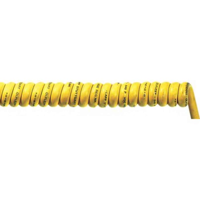 Lapp ÖLFLEX Coiled 0.75 mm² 2 Core Power Cable, Yellow Polyurethane PUR, 600mm