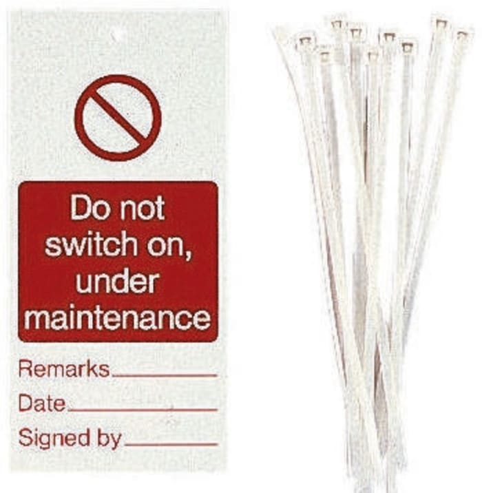 10 x 'Do Not Switch On, Under Maintenance' Lockout Tag