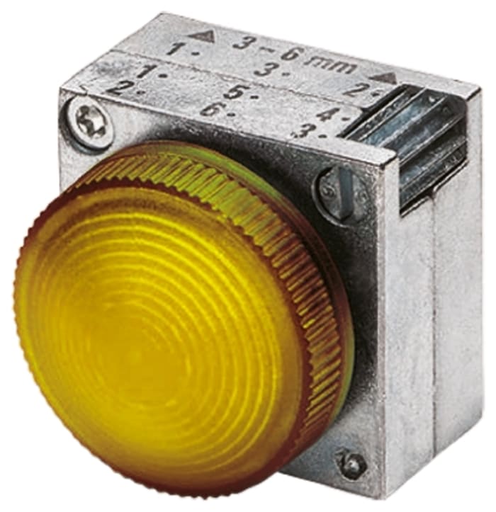 Siemens Yellow Pilot Light Head, 22mm Cutout 3SB3 Series