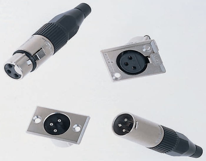 RS PRO-Connecteur XLR Mâle Droit 3 voies Montage sur câble, placage Etain