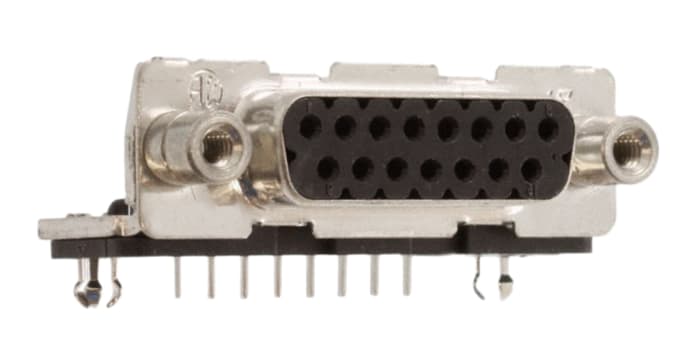 TE Connectivity, Amplimite HD-20 Through Hole, 15 Pin Solder D-sub Connector, Right Angle Socket, Shell Size A Standard