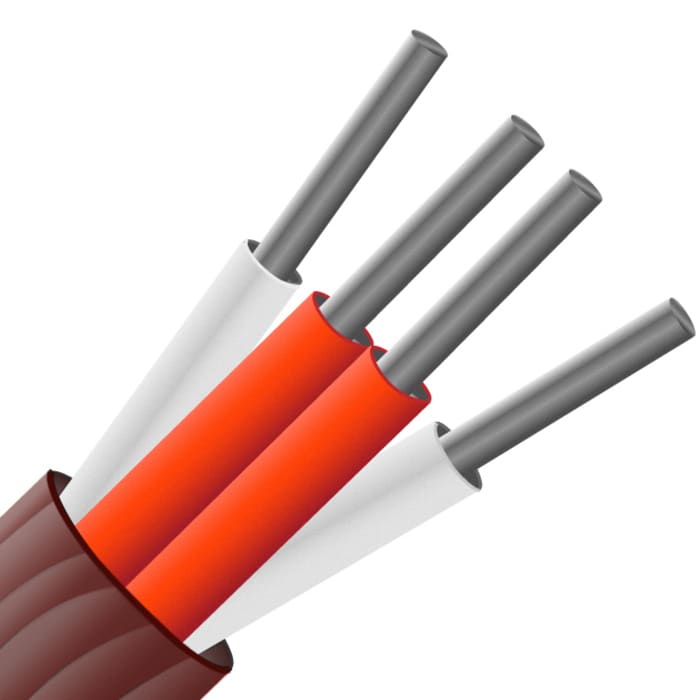 RS PRO Type RTD Resistance Thermometer Detector (RTD) Wire, 25m, Unscreened, Silicone Rubber Insulation, +200°C Max,
