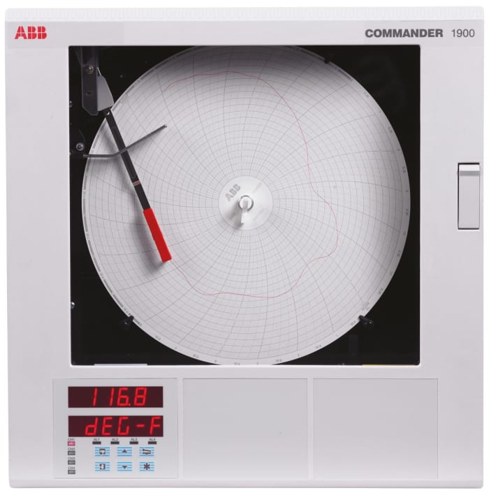 ABB C1911, 1 Input Channels, 1 Output Channels, Circular Chart Recorder Measures Current, Millivolt, Resistance,