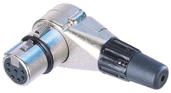 Neutrik-Connecteur XLR Femelle Angle droit 3 voies Montage sur câble, placage Argent