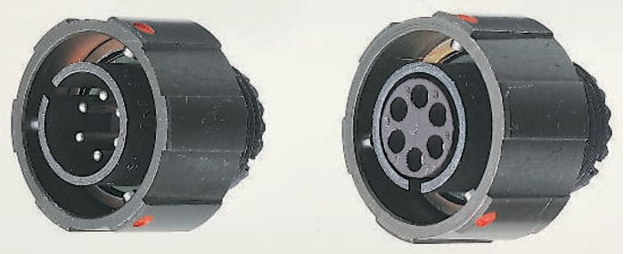 Amphenol Limited, 97B, Brass 7 Way Cable Mount MIL Spec Circular Connector Plug, Pin Contacts,Shell Size 24, Bayonet