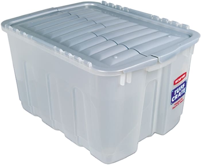 RS PRO 58L Transparent PP Large Storage Box, 330mm x 570mm x 430mm