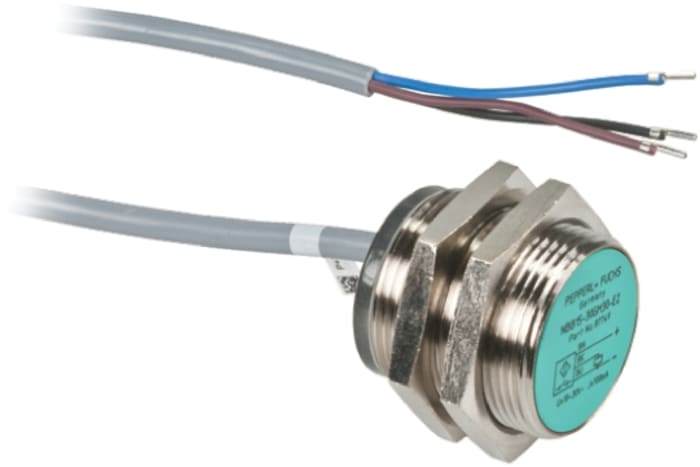 Pepperl + Fuchs Inductive Threaded Barrel Proximity Sensor, M30, 15 mm Detection, PNP NO, 5 → 36 V dc