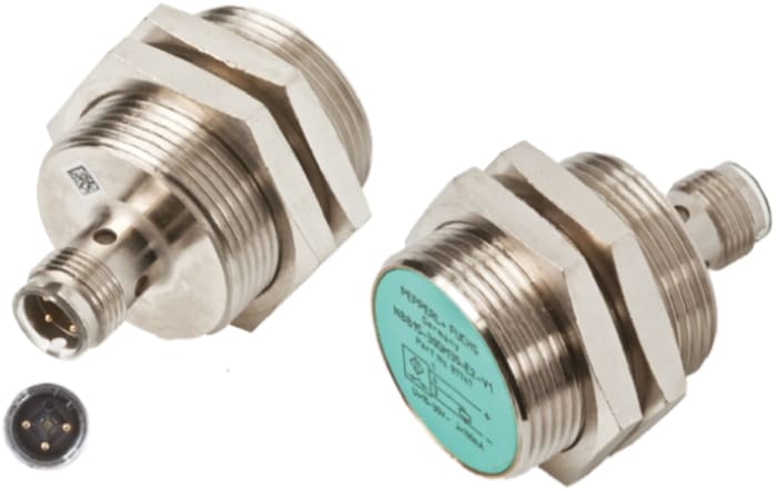 Pepperl + Fuchs Inductive Threaded Barrel Proximity Sensor, M30, 15 mm Detection, PNP NO, 5 → 36 V dc