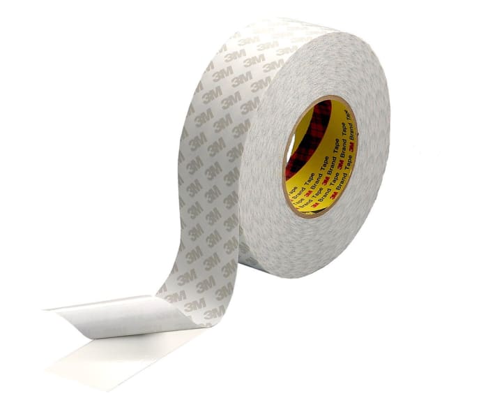 9080 TIS 25MMX50M, 3M 9080HL White Double Sided Paper Tape, 0.16mm Thick,  7.5 N/cm, Paper Backing, 25mm x 50m