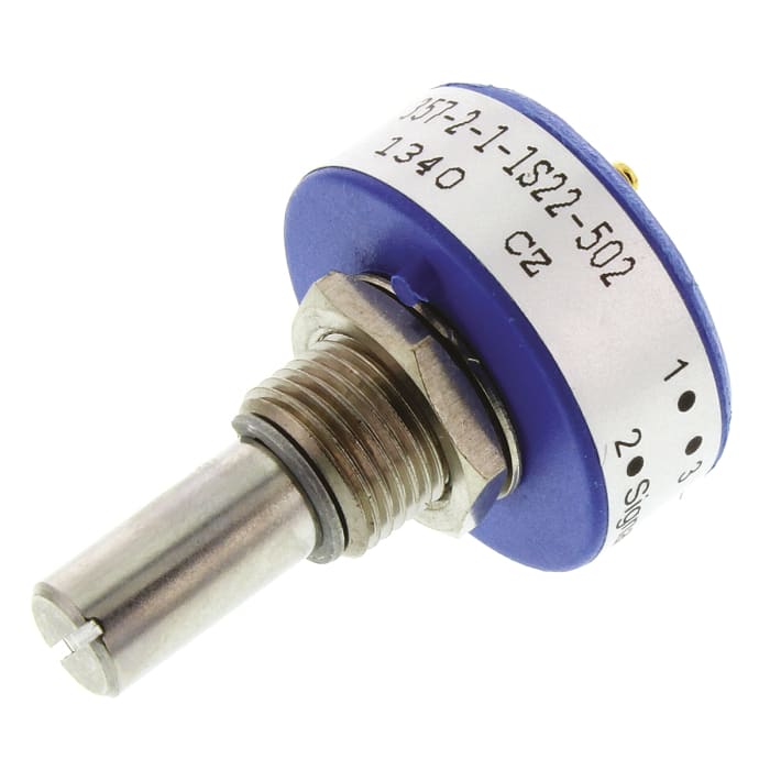 Vishay 357 5kΩ Rotary Potentiometer 1-Gang Panel Mount, 357B2502MAB251S22