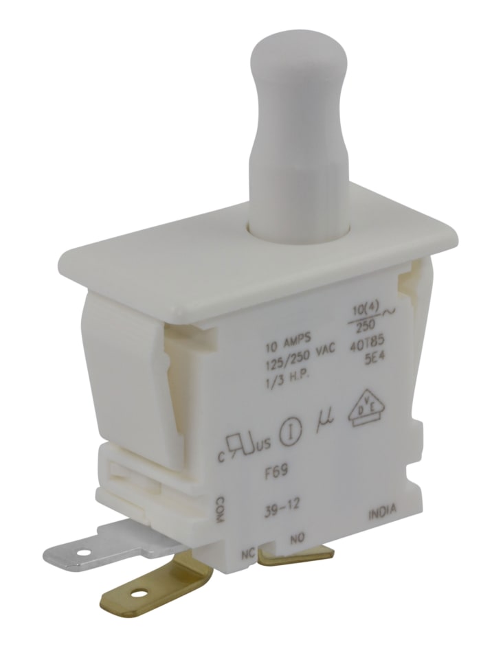 ZF Door Micro Switch, Button, SPDT 10 A @ 250 V ac, -40 → +85°C