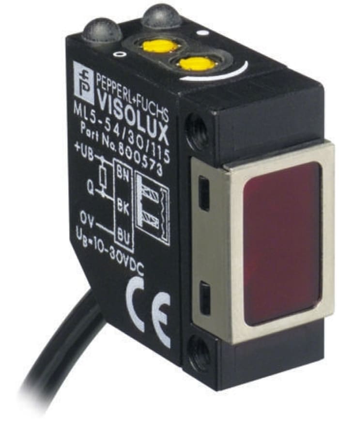 Pepperl + Fuchs Diffuse Photoelectric Sensor, Block Sensor, 400 mm Detection Range