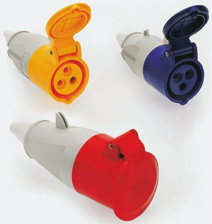 IP44 3P+E straight free socket,32A 400V