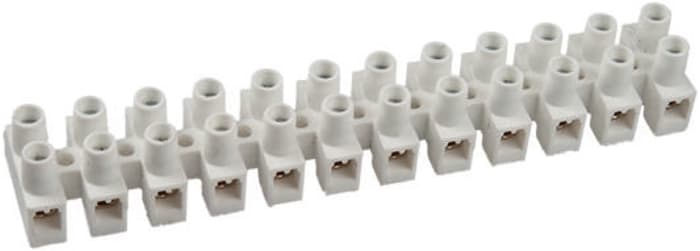 RS PRO Non-Fused Terminal Block, 12-Way, 41A, 6 mm² Wire, Screw Down Termination