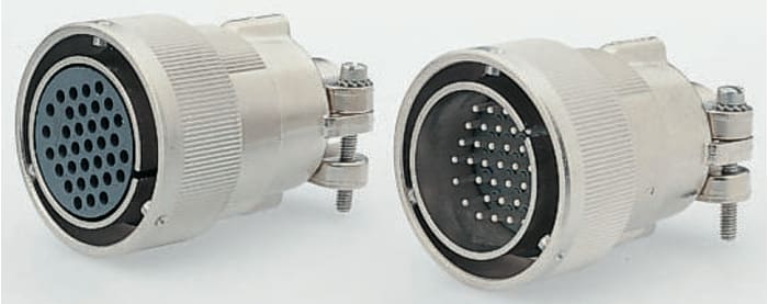 ITT Cannon, CA-COM, Copper Alloy 19 Way Cable Mount MIL Spec Circular Connector Plug, Socket Contacts, Bayonet Coupling