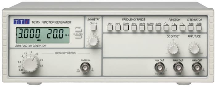 Aim-TTi TG315 Function Generator, 0.03Hz Min, 3MHz Max - With RS Calibration