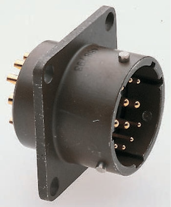 ITT Cannon, KPT, Copper Alloy 26 Way Box Mount MIL Spec Circular Connector Receptacle, Pin Contacts,Shell Size 16,