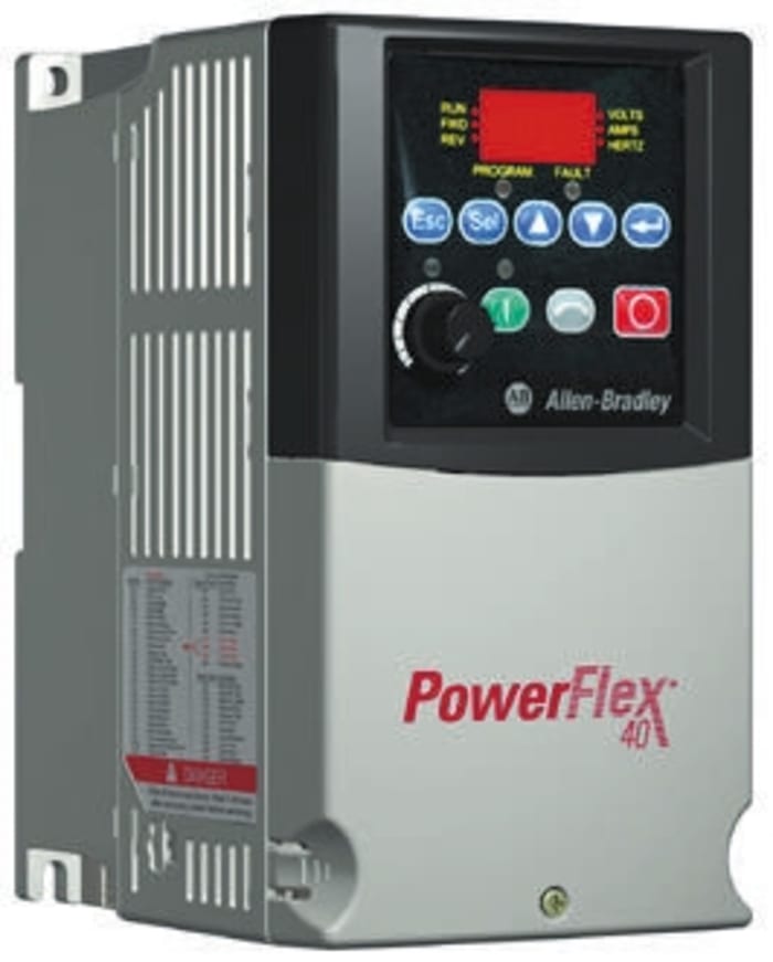 Allen Bradley Inverter Drive, 2.2 kW, 1 Phase, 230 V ac, 12 A, PowerFlex 40 Series