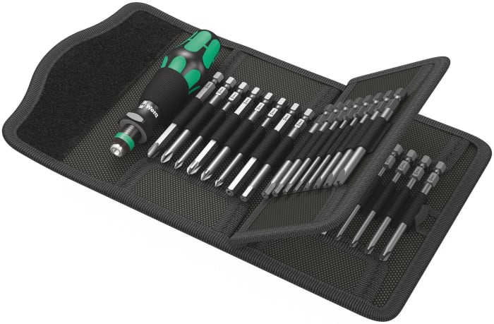 Wera Hexagon; Slotted; Phillips; Pozidriv; Spanner; Torx; Torq Set; Tri-Wing Interchangeable Screwdriver Set, 33-Piece
