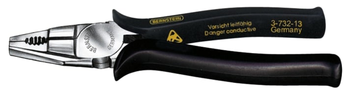 Bernstein AG Pliers, 165 mm Overall, Straight Tip, ESD