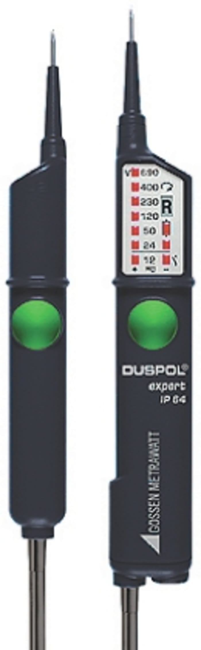 Gossen Metrawatt DUSPOL Expert, LCD Voltage Indicator, 690V, Continuity Check, Battery Powered, CAT IV 500 V