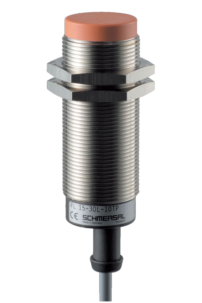 Schmersal Inductive Threaded Barrel Proximity Sensor, M30, 15 mm Detection, PNP NO, 10 → 30 V dc
