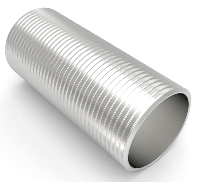 RS PRO Short Nipple, Conduit Fitting, 20mm Nominal Size, 316 Stainless Steel, Silver
