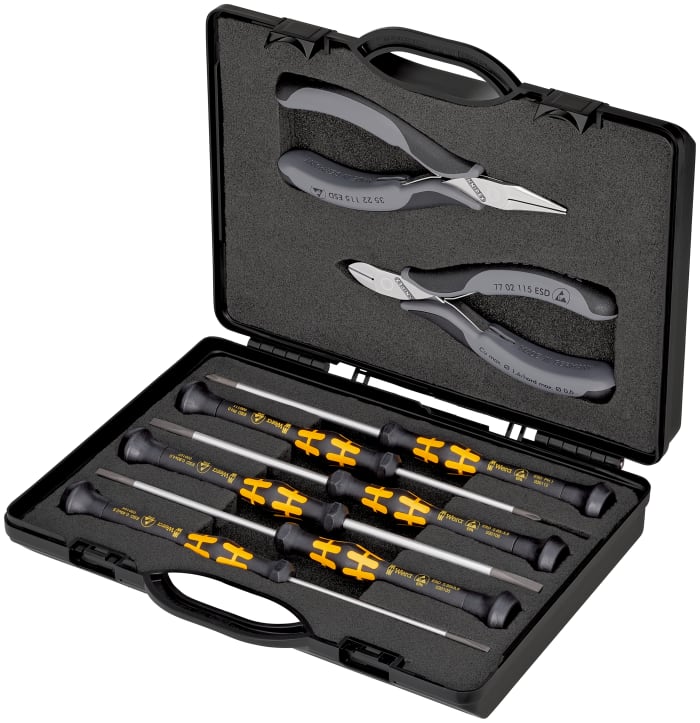 Knipex 8 Piece Electronics Tool Case with Case