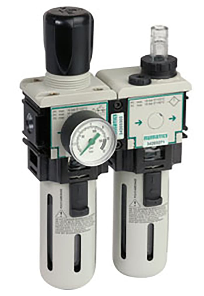 EMERSON ? ASCO G 1/4 FRL, Semi Automatic Drain, 25μm Filtration Size - Without Pressure Gauge
