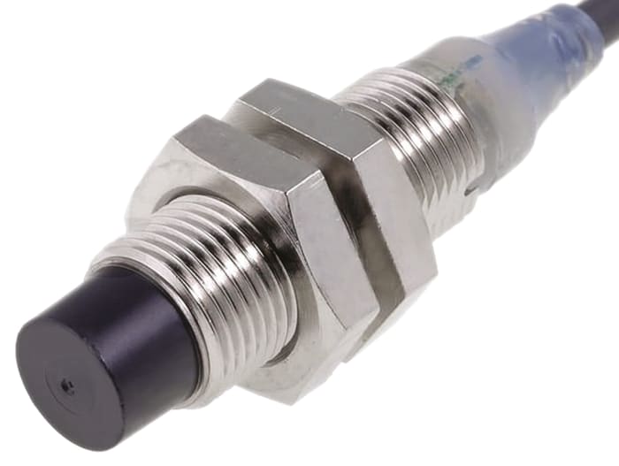 Omron Inductive Threaded Barrel Proximity Sensor, M12, 8 mm Detection, PNP NO, 12 → 24 V dc