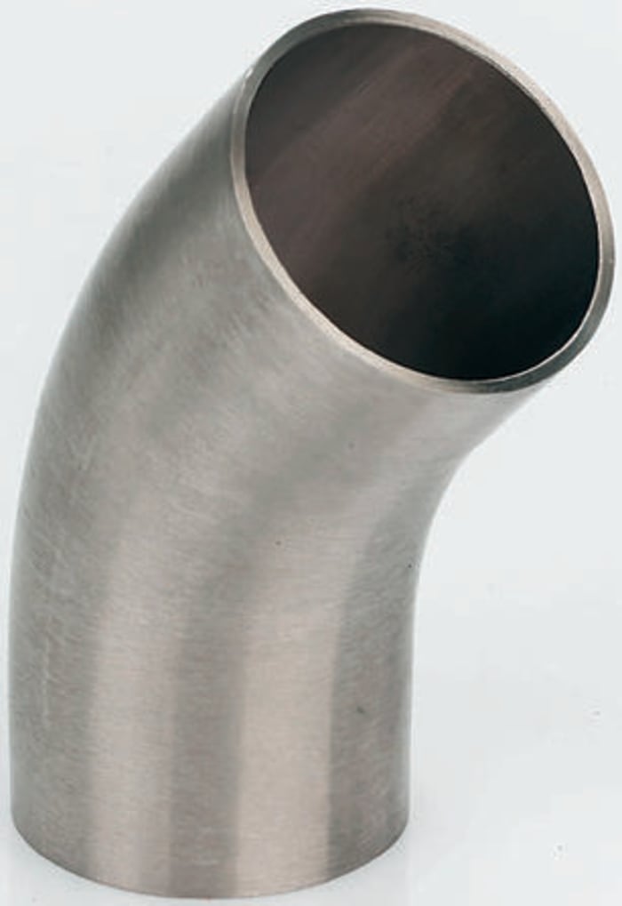 Coude simple ISO 45° acier inox,Øext.3''