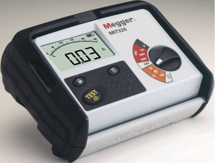 Megger MIT320 Insulation & Continuity Tester, 250V dc Min, 1000V dc Max, 999mΩ Max, CAT III 600 V