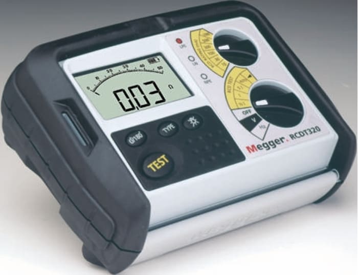 Megger RCDT310-EN-BS RCD Tester, Loop Impedance Test Type 2 Wire 300V ac, RCD Test Type AC Selective, DC Selective, RCD