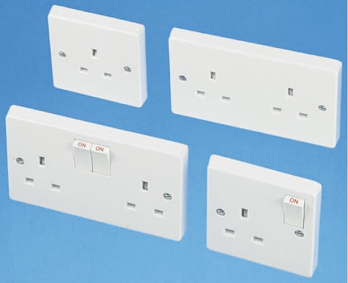 Crabtree White 1 Gang Power Socket, 13A, BS 1363