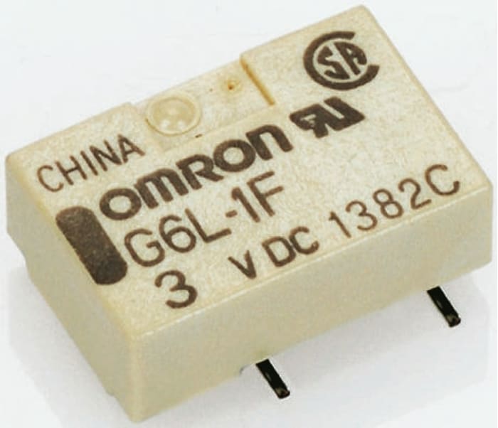 Relé sin enclavamiento Omron, SPST, bobina 4.5V dc, Montaje en PCB