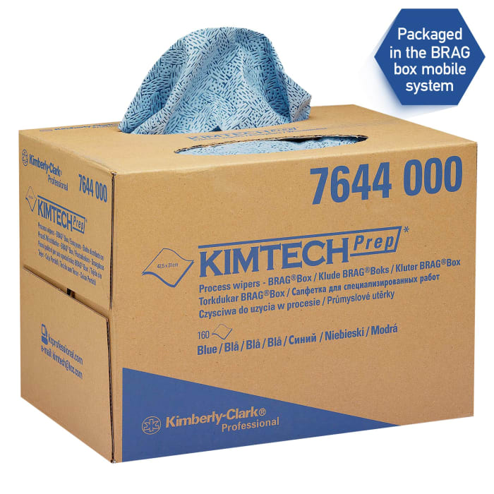 Kimberly Clark 160 Adet Kuru Mendil, Kutu, Mavi, KIMTECH