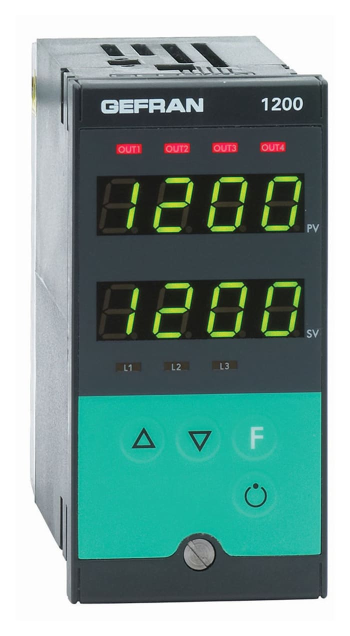 Régulateur de température PID Gefran 1200, 100 V c.a., 240 V c.a., 96 x 48 (1/8 DIN)mm, 2 sorties, Relais