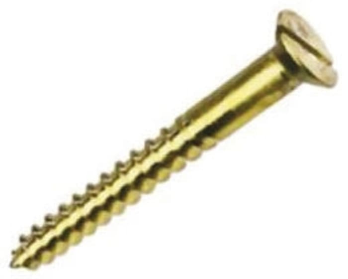 No10 x 1.1/2in brass,slotted wood screw