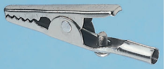 Pince crocodile acier plaqué nickel 4mm