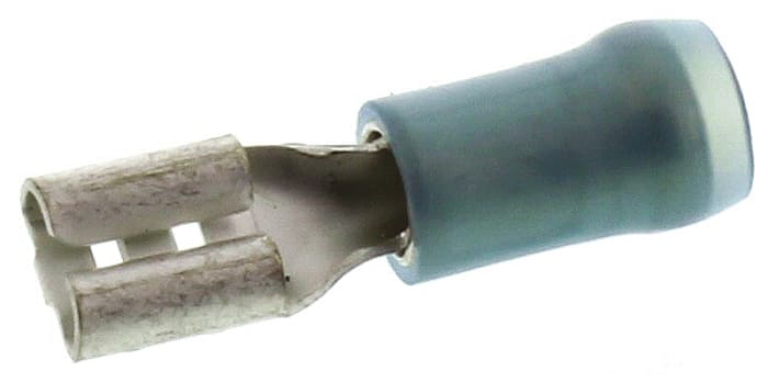 TE Connectivity PIDG FASTON .187 Blue Insulated Female Spade Connector, Receptacle, 4.8 x 0.5mm Tab Size, 1mm² to 2.6mm²